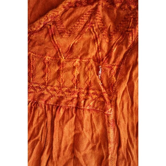 Anandas Collection Women's Orange Boho Fringes Tassel Dress - Free Size - Picture 2 of 6